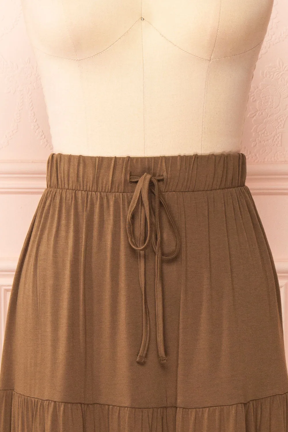 Cupido Khaki | Tiered Midi Skirt sold by Boutique 1861 product image thumbnail 2