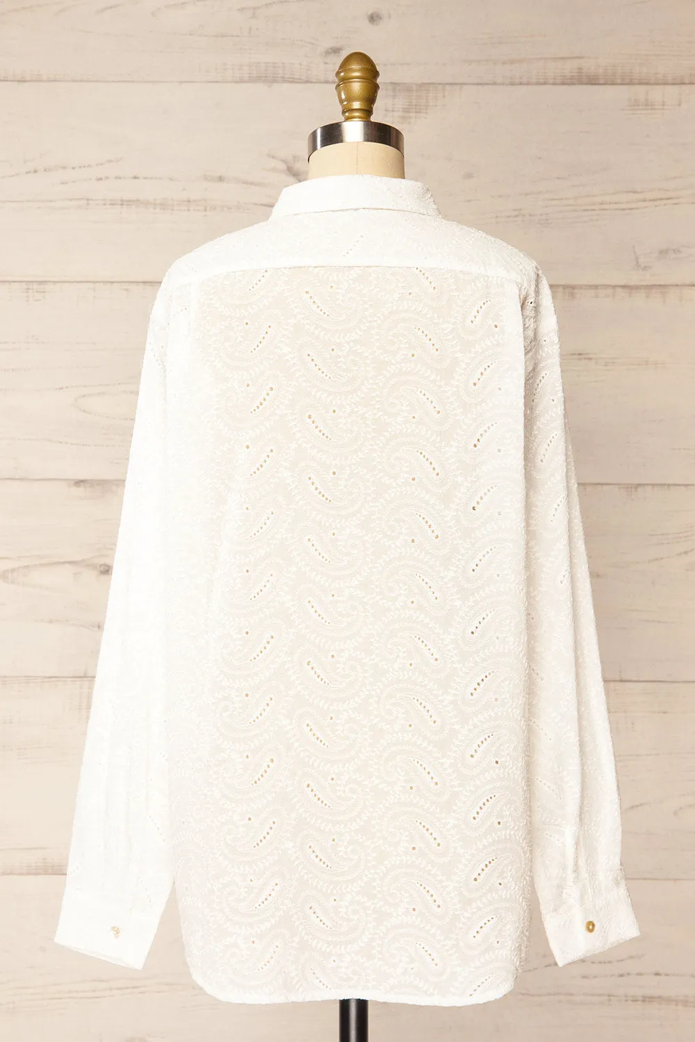 Aldbourne | White Long Sleeve Shirt w/ Embroidery sold by Boutique 1861 product image thumbnail 5