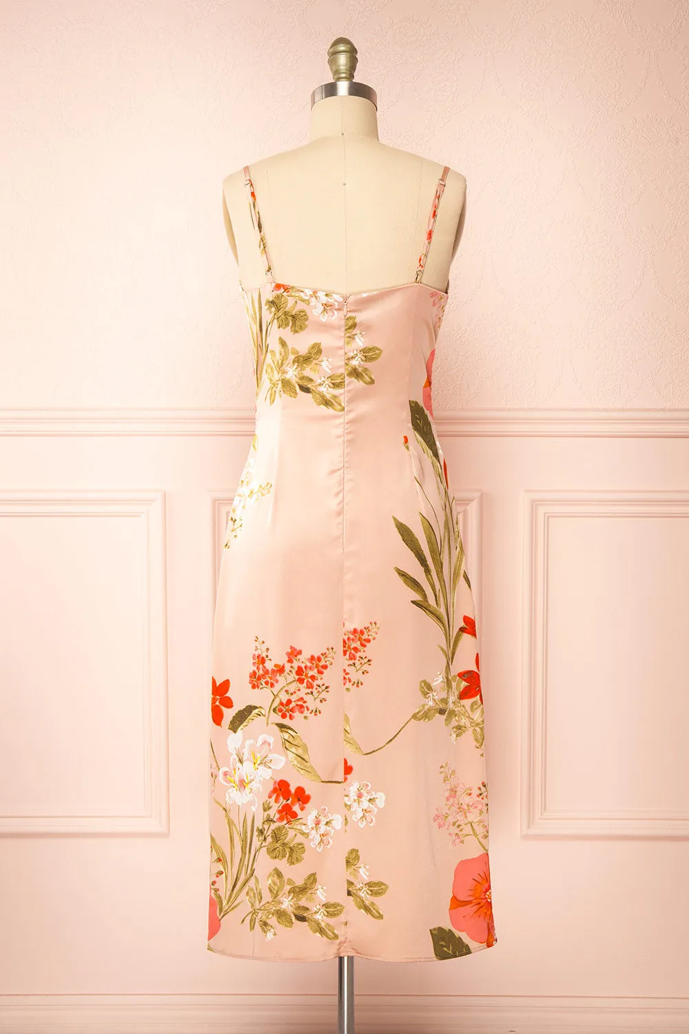 Annelise Pink | Cowl Neck Floral Midi Dress sold by Boutique 1861 product image thumbnail 5