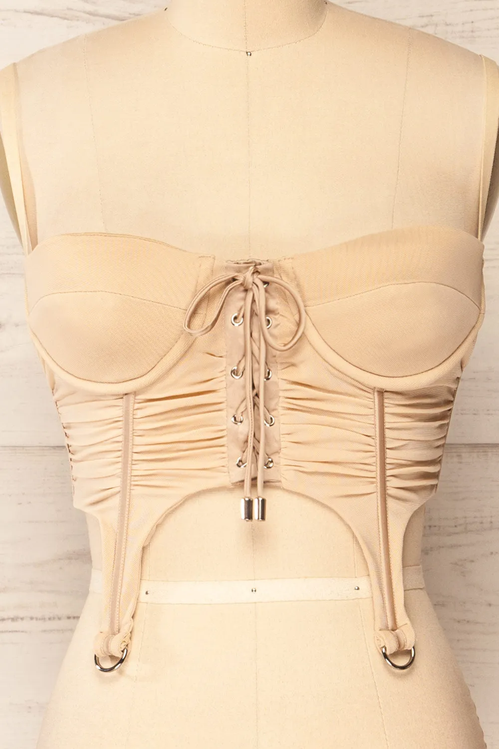 Greske | Beige Bustier Crop Top sold by Boutique 1861 product image thumbnail 2