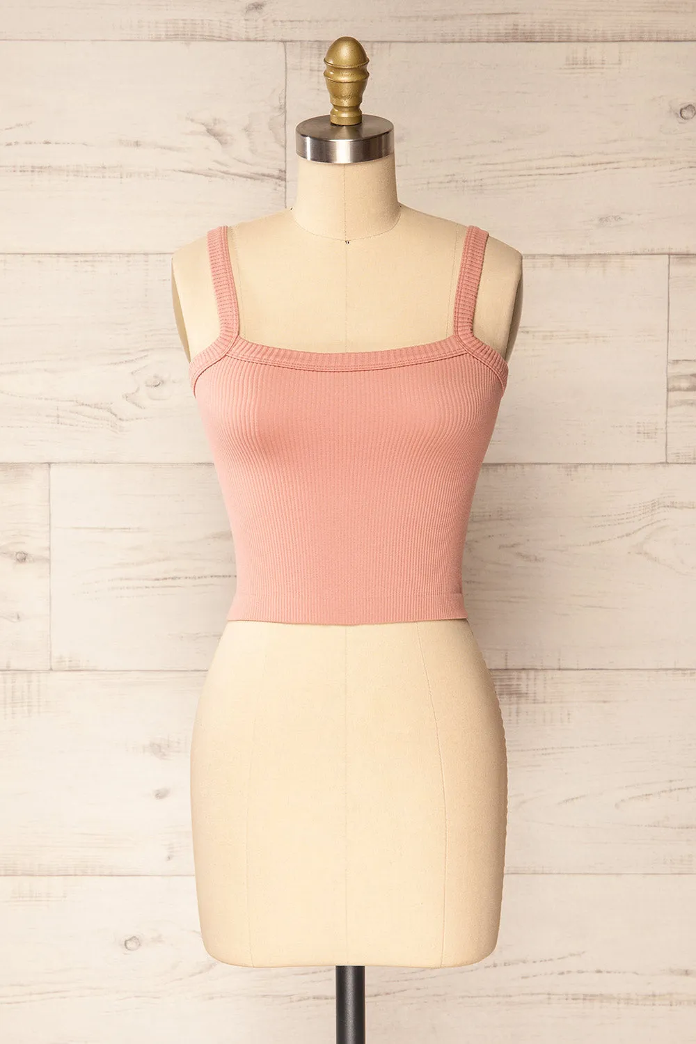 Bedarieu Pink | Cropped Ribbed Cami sold by Boutique 1861