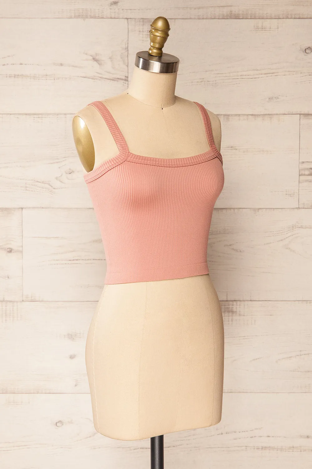Bedarieu Pink | Cropped Ribbed Cami sold by Boutique 1861 product image thumbnail 3