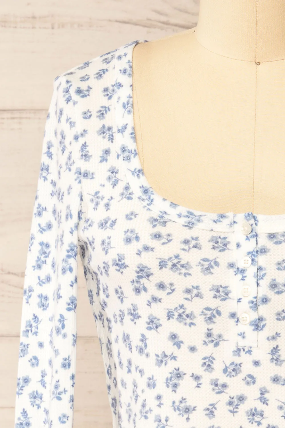 Pesza | Long-Sleeved Blue Floral Top sold by Boutique 1861 product image thumbnail 2
