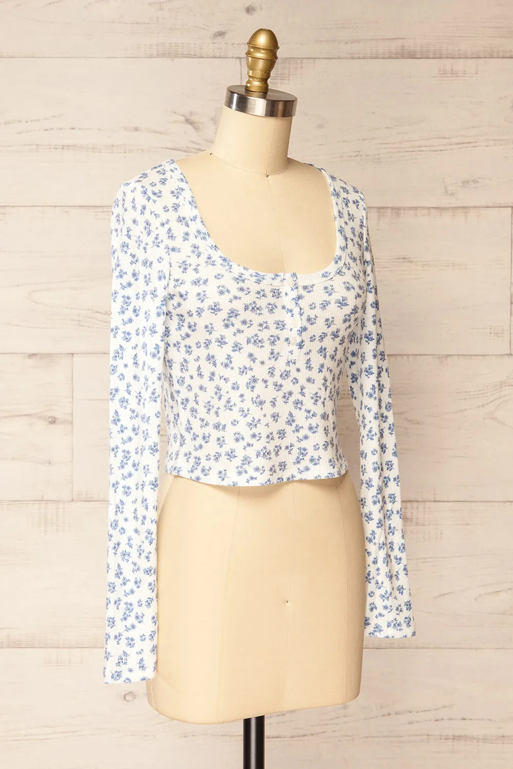 Pesza | Long-Sleeved Blue Floral Top sold by Boutique 1861 product image thumbnail 3