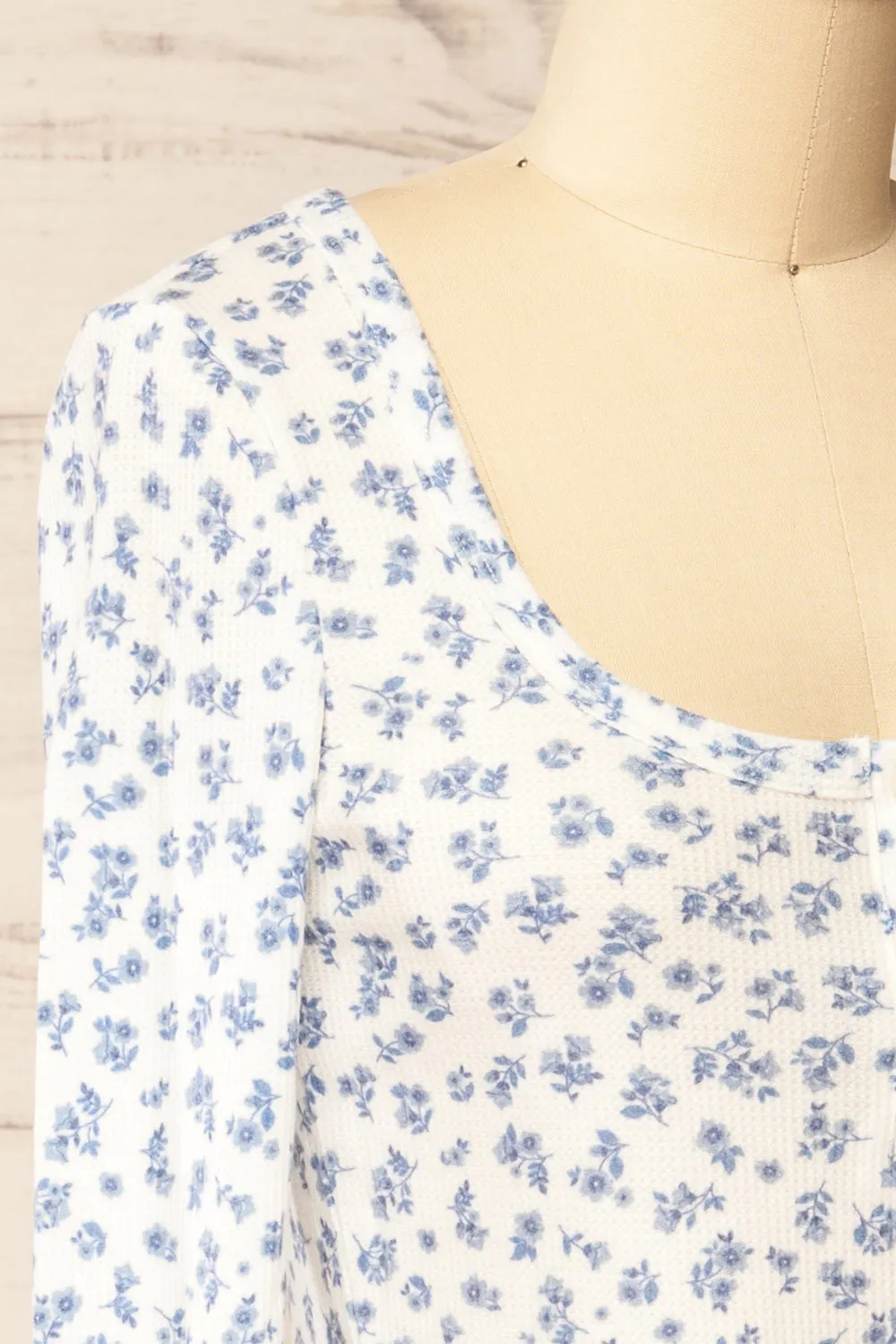 Pesza | Long-Sleeved Blue Floral Top sold by Boutique 1861 product image thumbnail 4