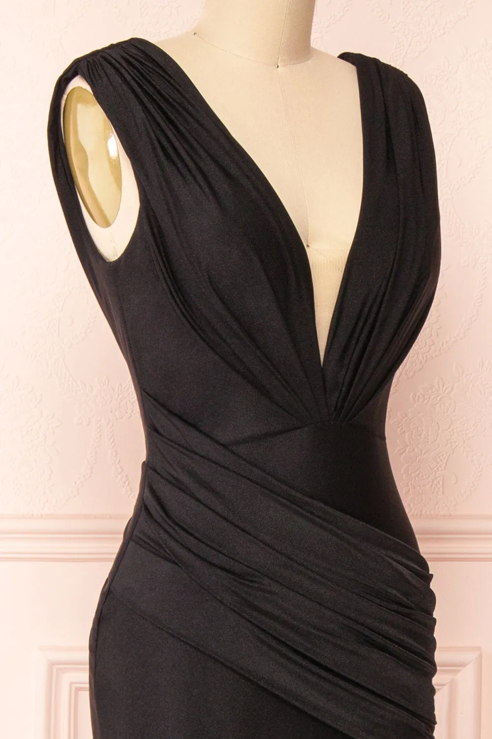 Kaya Black | Draped Mermaid Gown sold by Boutique 1861 product image thumbnail 4