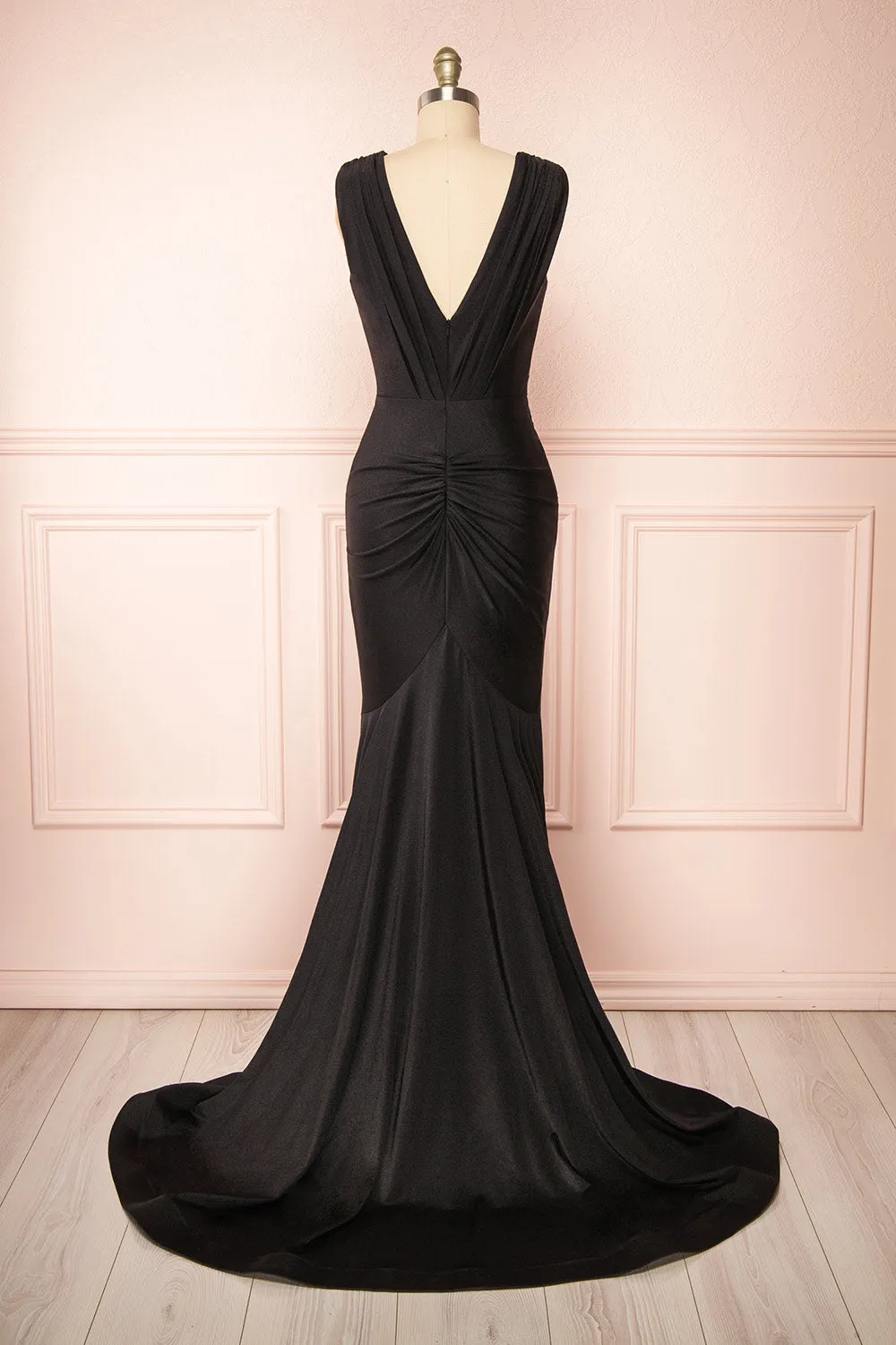 Kaya Black | Draped Mermaid Gown sold by Boutique 1861 product image thumbnail 5