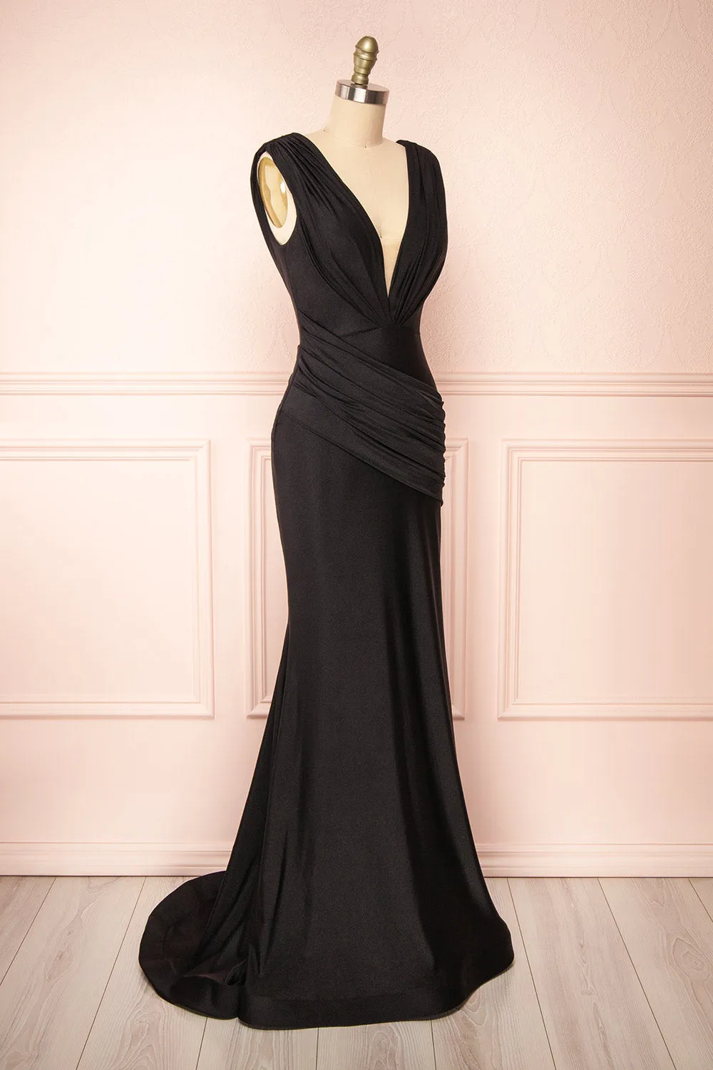 Kaya Black | Draped Mermaid Gown sold by Boutique 1861 product image thumbnail 3