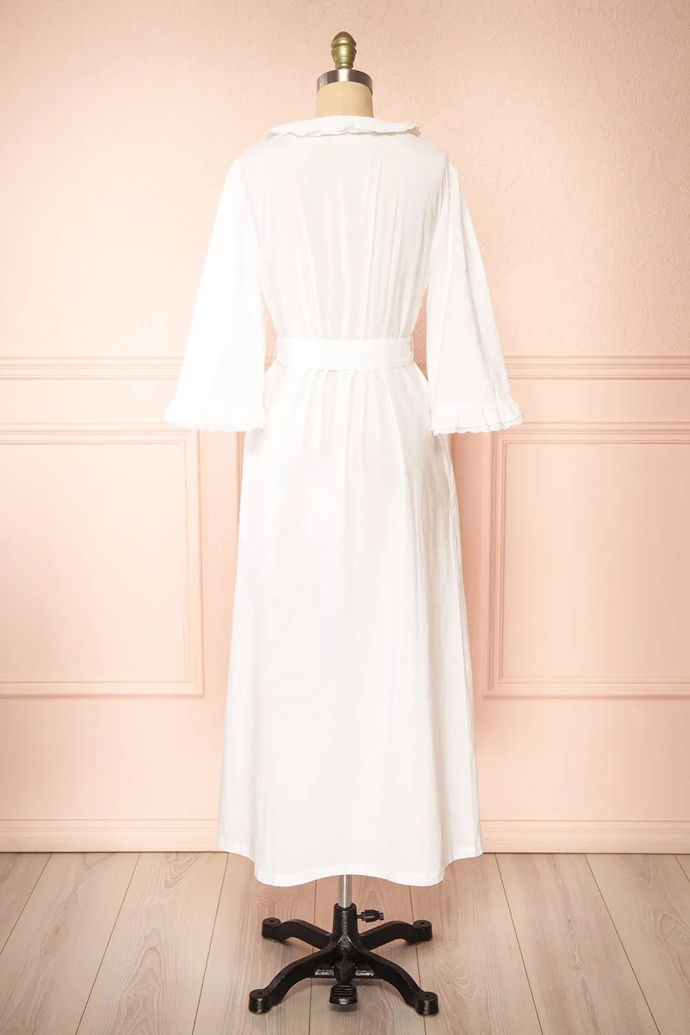 Matilda | White Dressing Gown w/ Pockets sold by Boutique 1861 product image thumbnail 5