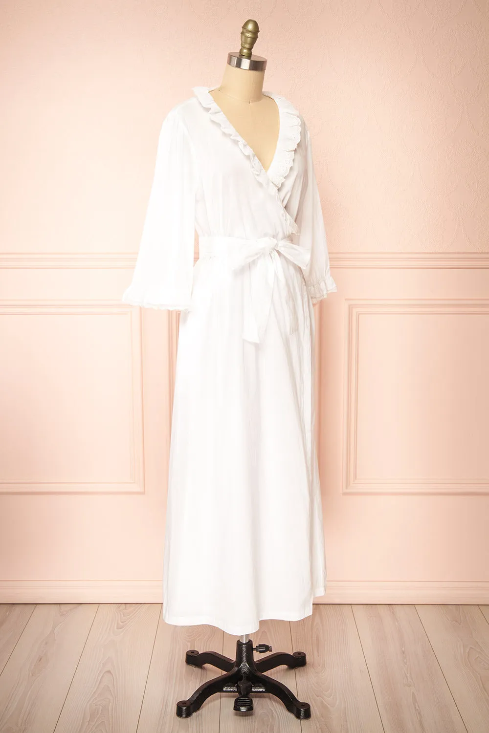 Matilda | White Dressing Gown w/ Pockets sold by Boutique 1861 product image thumbnail 3