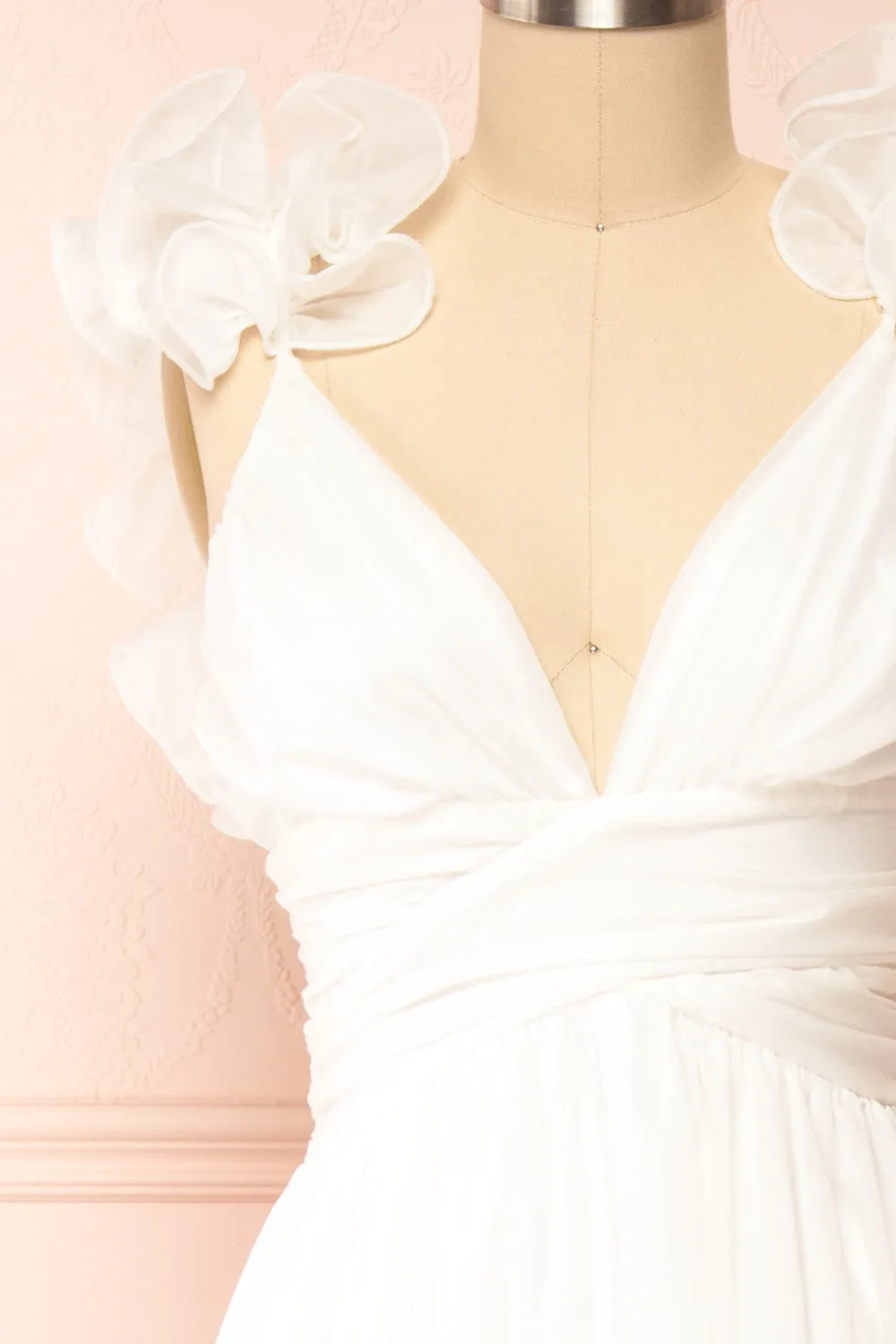 Clemence | Long White Dress w/ Ruffled Straps sold by Boutique 1861 product image thumbnail 2