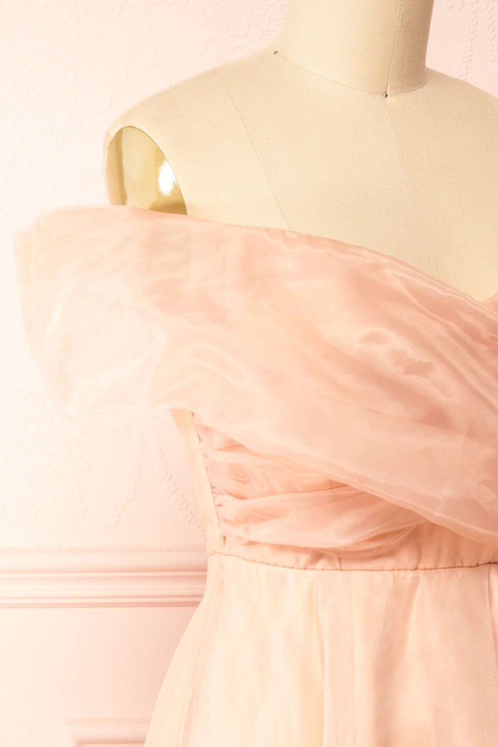 Holly Pink | Off-Shoulder Organza Midi Dress sold by Boutique 1861 product image thumbnail 5