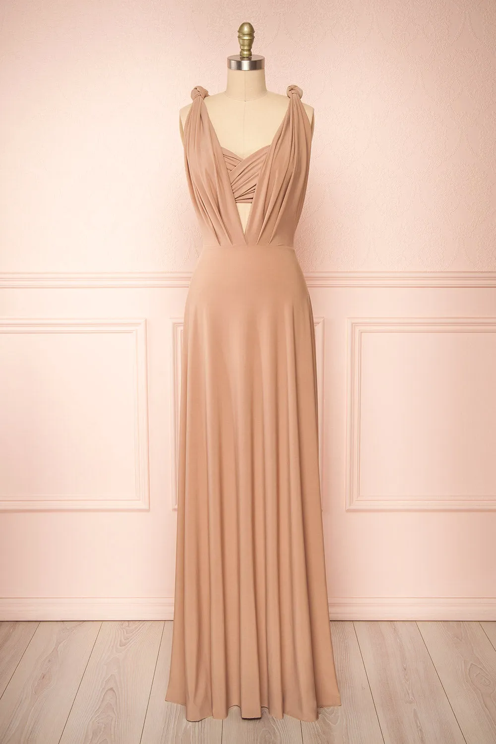 Violaine Beige | Convertible Maxi Dress sold by Boutique 1861