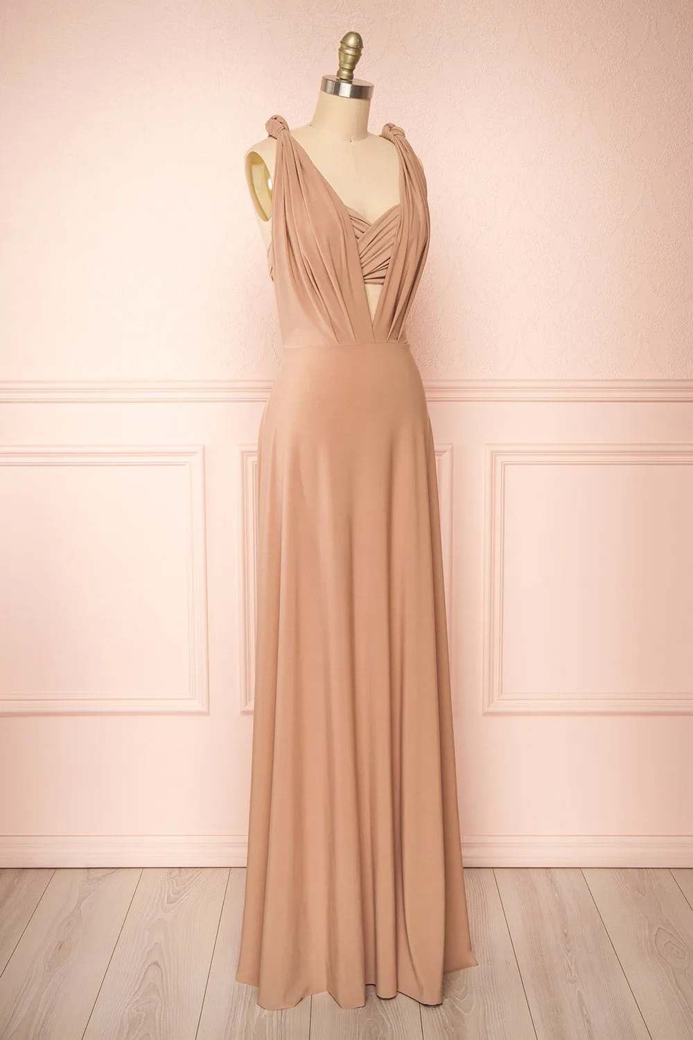 Violaine Beige | Convertible Maxi Dress sold by Boutique 1861 product image thumbnail 4