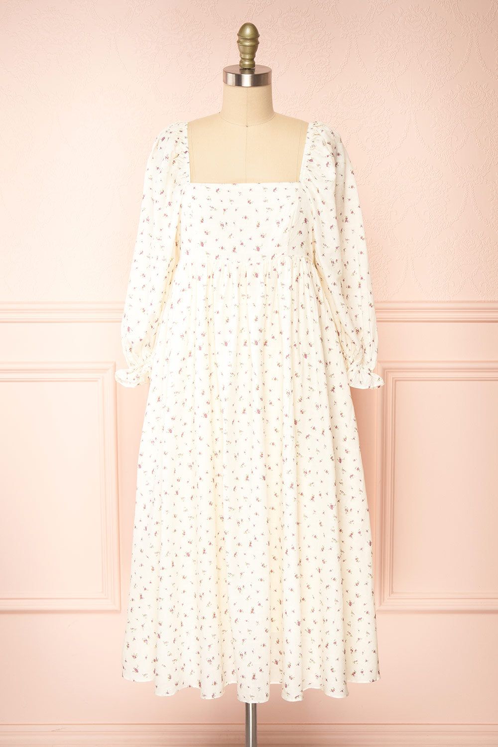 Milka | Long Sleeve Floral Midi Dress with Empire Waist sold by Boutique 1861