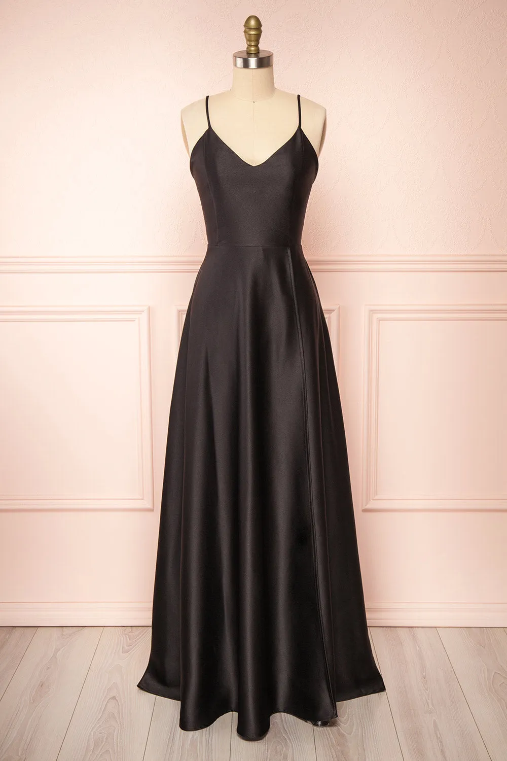 Julia Black | Satin Maxi Dress with High Slit sold by Boutique 1861 product image thumbnail 2