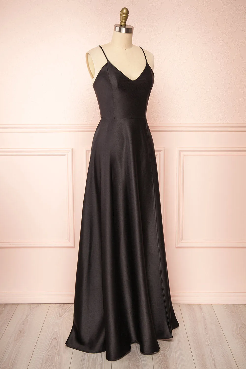 Julia Black | Satin Maxi Dress with High Slit sold by Boutique 1861 product image thumbnail 5