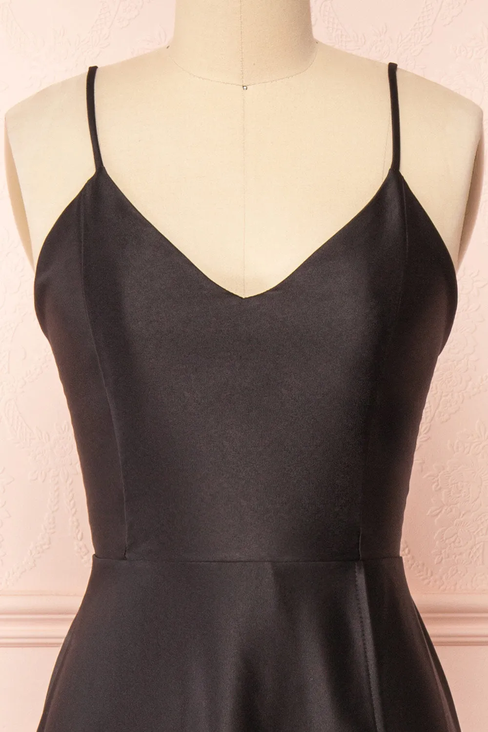 Julia Black | Satin Maxi Dress with High Slit sold by Boutique 1861 product image thumbnail 3