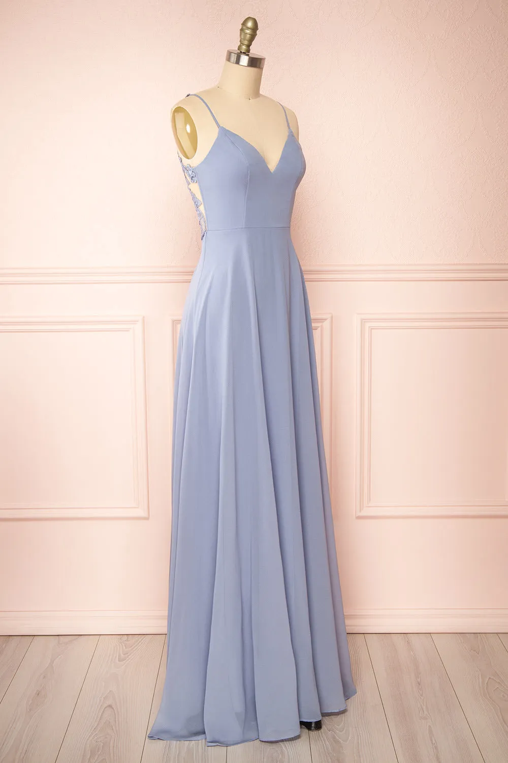 Peggie Blue | Chiffon Maxi Dress w/ Back Embroidery sold by Boutique 1861 product image thumbnail 3