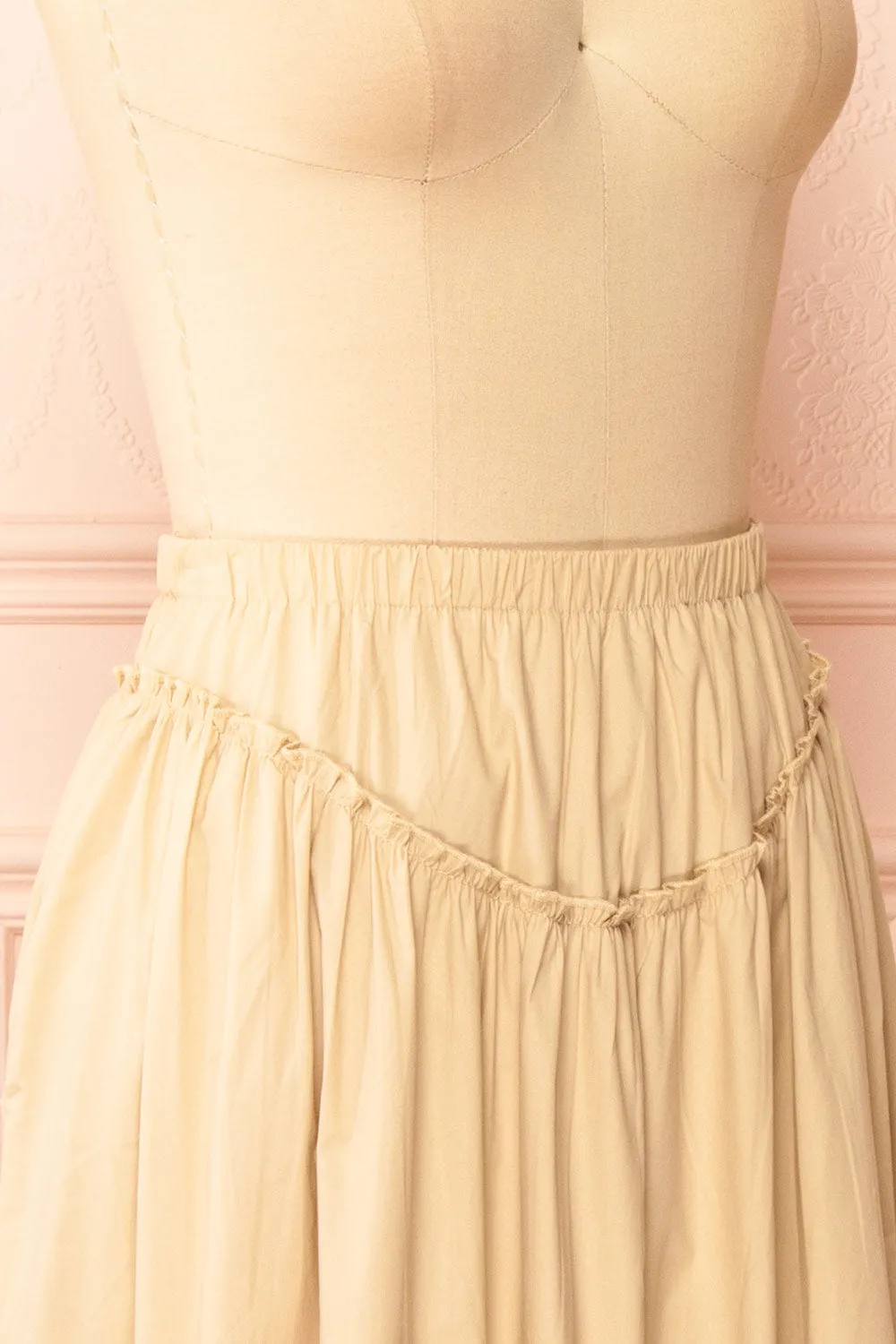 Ousmanne Beige | Popeline Maxi Skirt w/ Elastic Waist sold by Boutique 1861 product image thumbnail 4