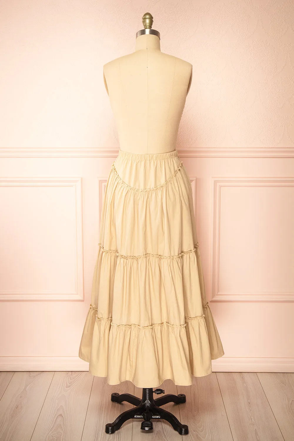 Ousmanne Beige | Popeline Maxi Skirt w/ Elastic Waist sold by Boutique 1861 product image thumbnail 5