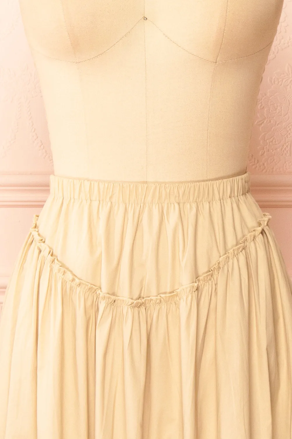 Ousmanne Beige | Popeline Maxi Skirt w/ Elastic Waist sold by Boutique 1861 product image thumbnail 2
