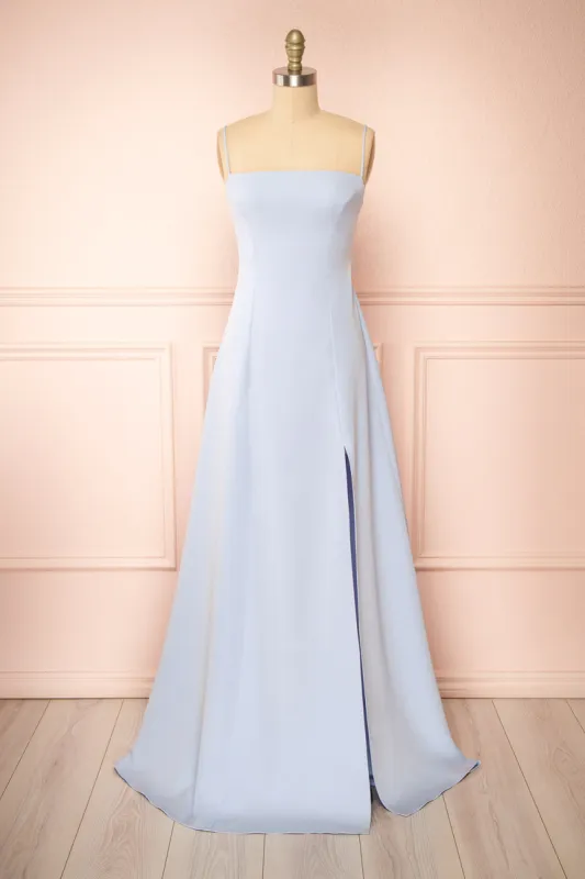 Estella Blue | Maxi A-line Dress w/ Slit sold by Boutique 1861