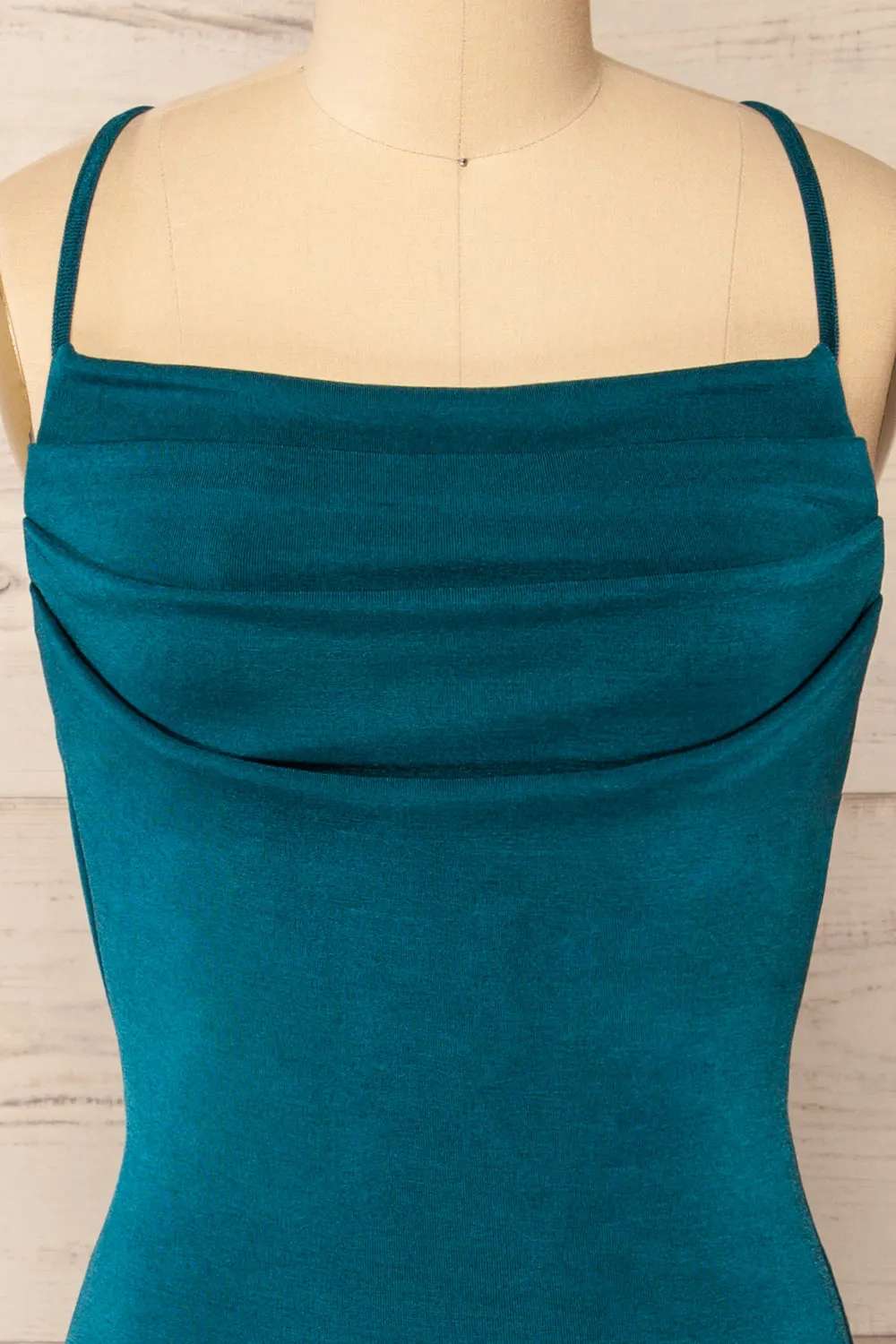 Ardoz Teal | Shimmery Midi Dress w/ Cowl Neck sold by Boutique 1861 product image thumbnail 2