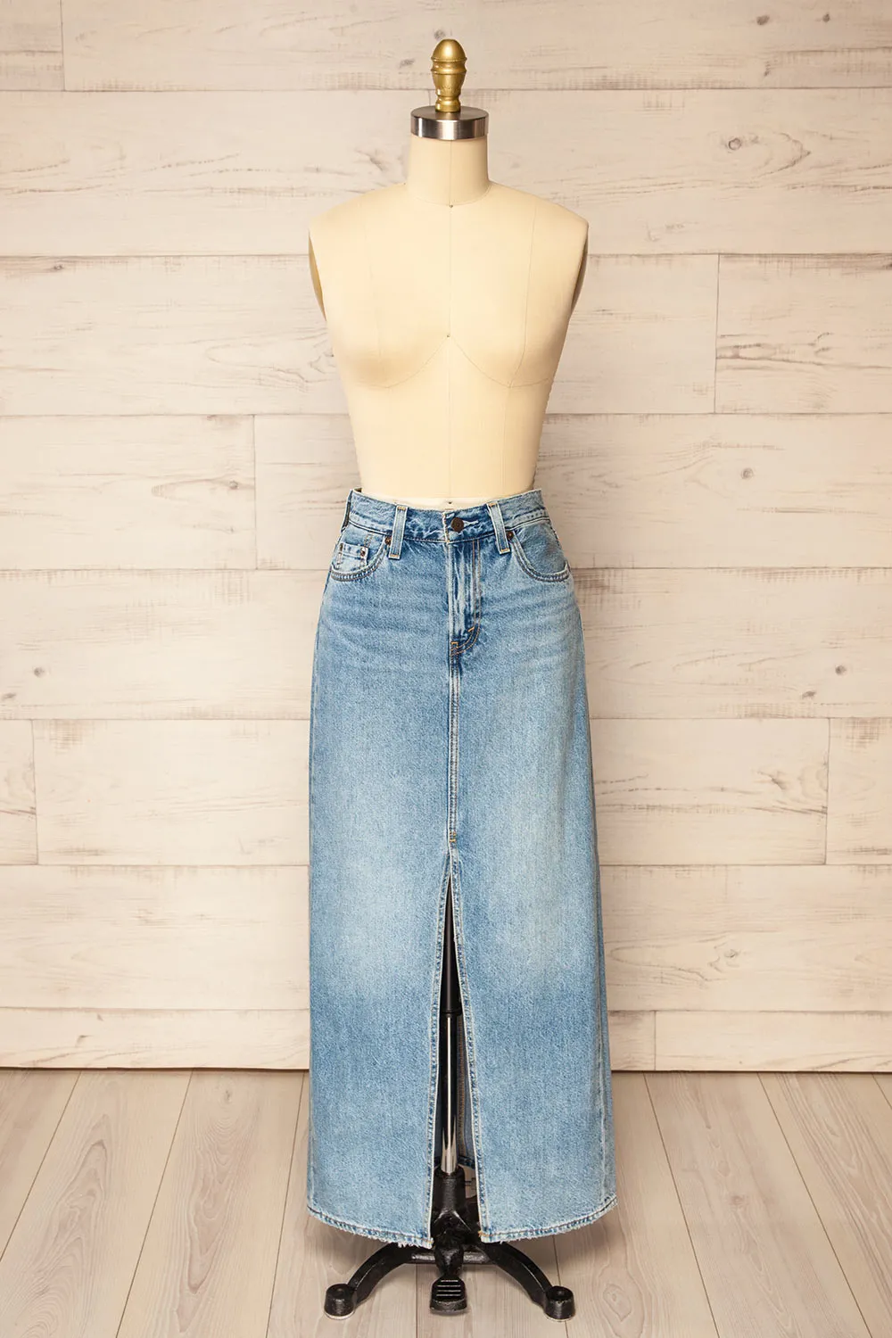 Lysander | Maxi Blue Denim Skirt sold by Boutique 1861