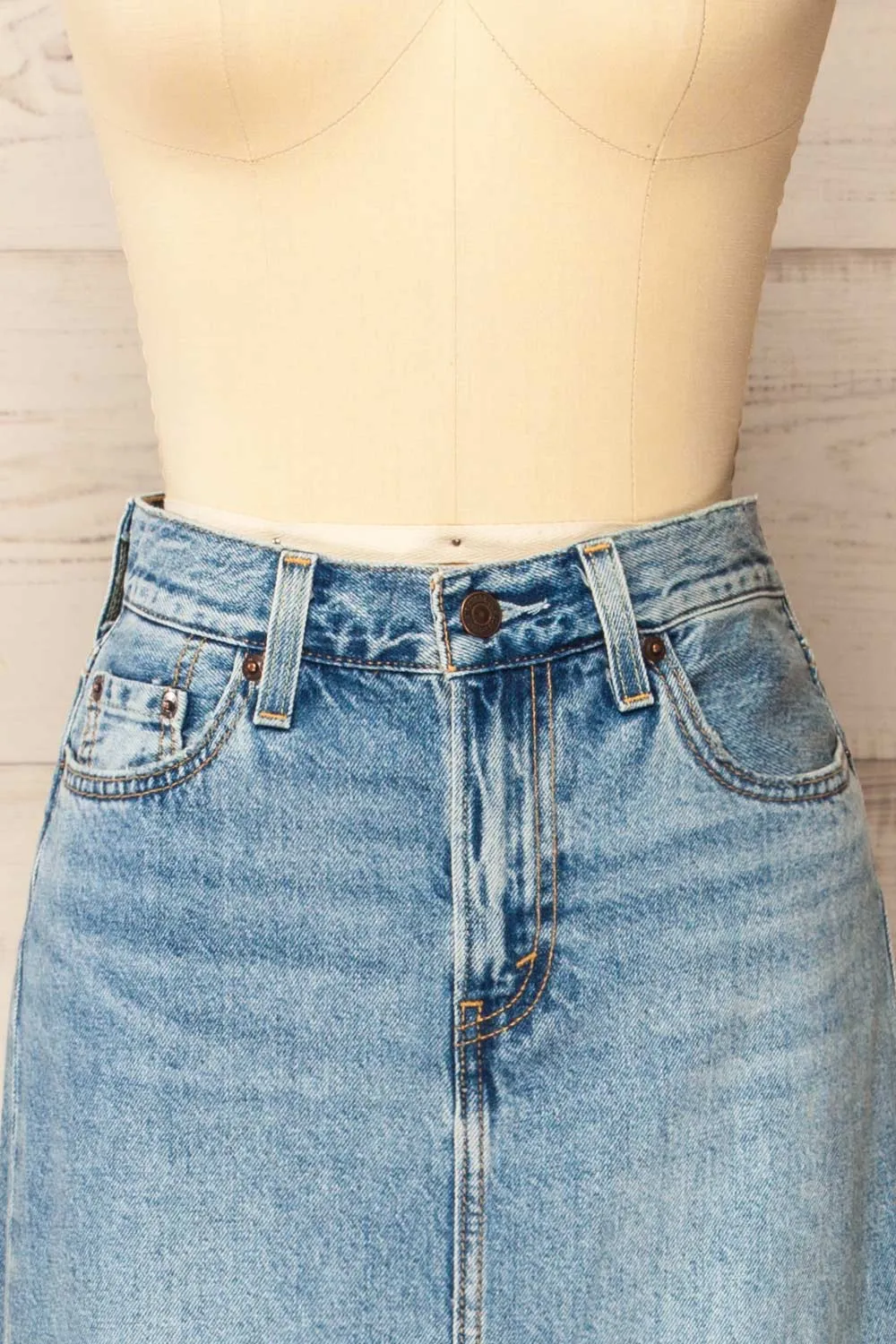 Lysander | Maxi Blue Denim Skirt sold by Boutique 1861 product image thumbnail 2