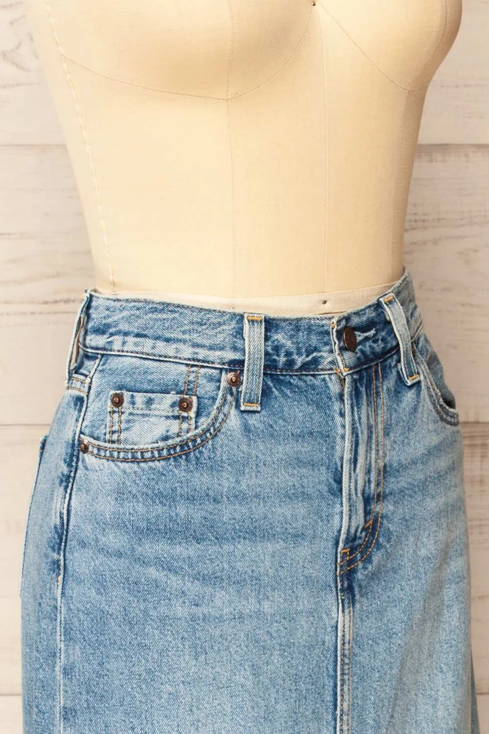 Lysander | Maxi Blue Denim Skirt sold by Boutique 1861 product image thumbnail 4