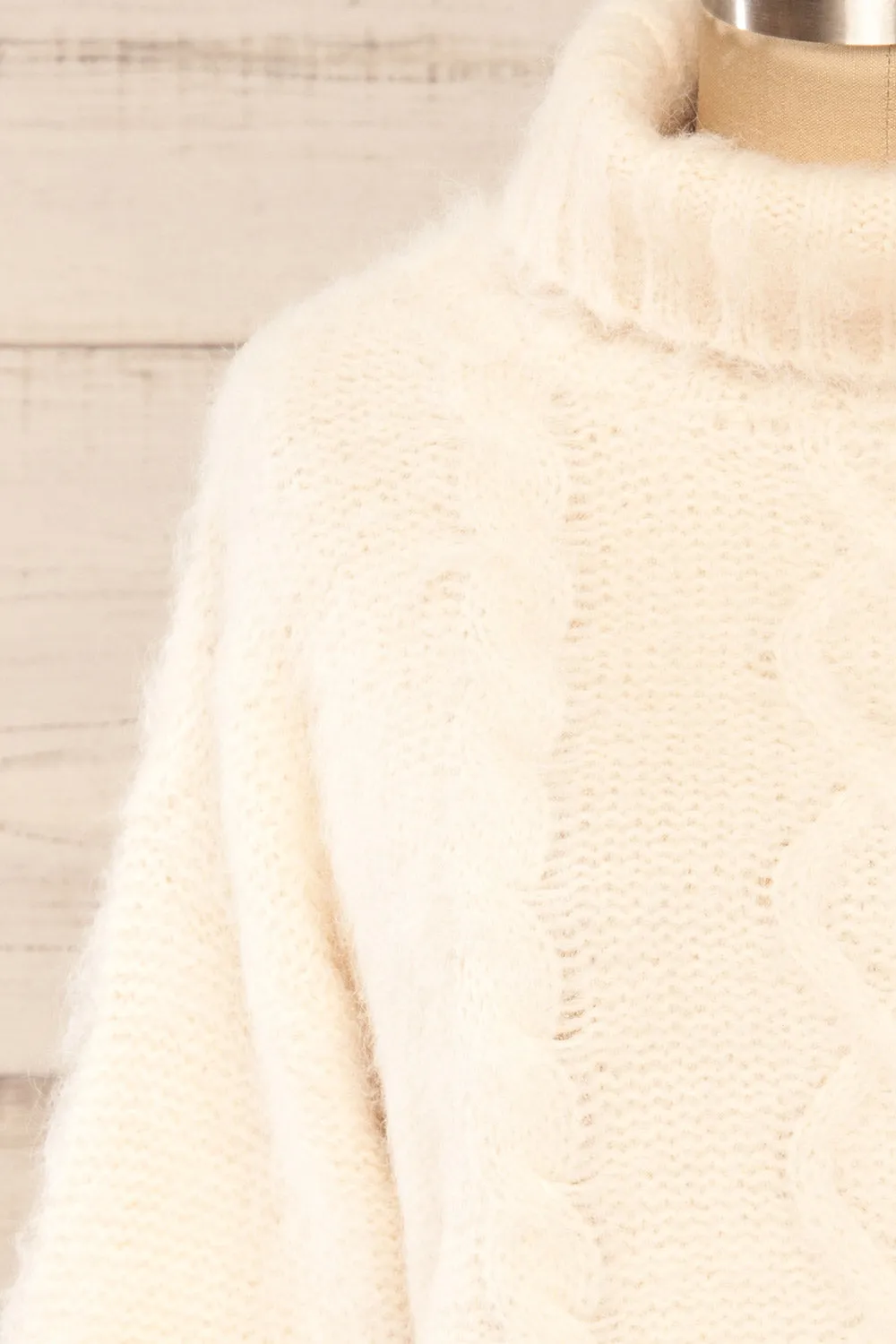 Seattle Ivory | Fuzzy Knit Turtleneck Sweater sold by Boutique 1861 product image thumbnail 3