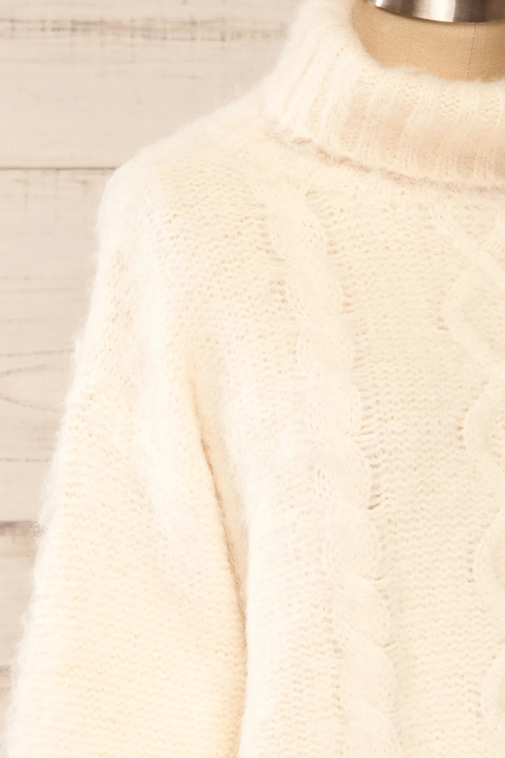 Seattle Ivory | Fuzzy Knit Turtleneck Sweater sold by Boutique 1861 product image thumbnail 5