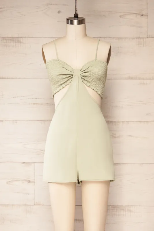 Balcarce Sage | Romper w/ Cut-Outs sold by Boutique 1861