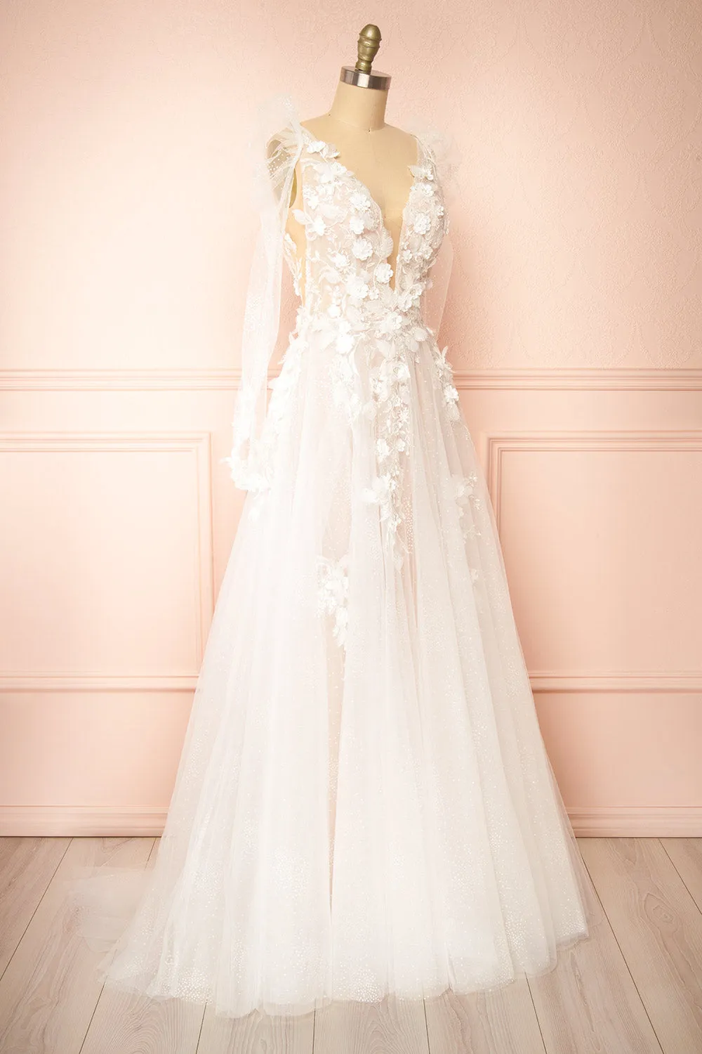Geneva | A-line Tulle Gown w/ Removable Sleeves sold by Boutique 1861 product image thumbnail 5