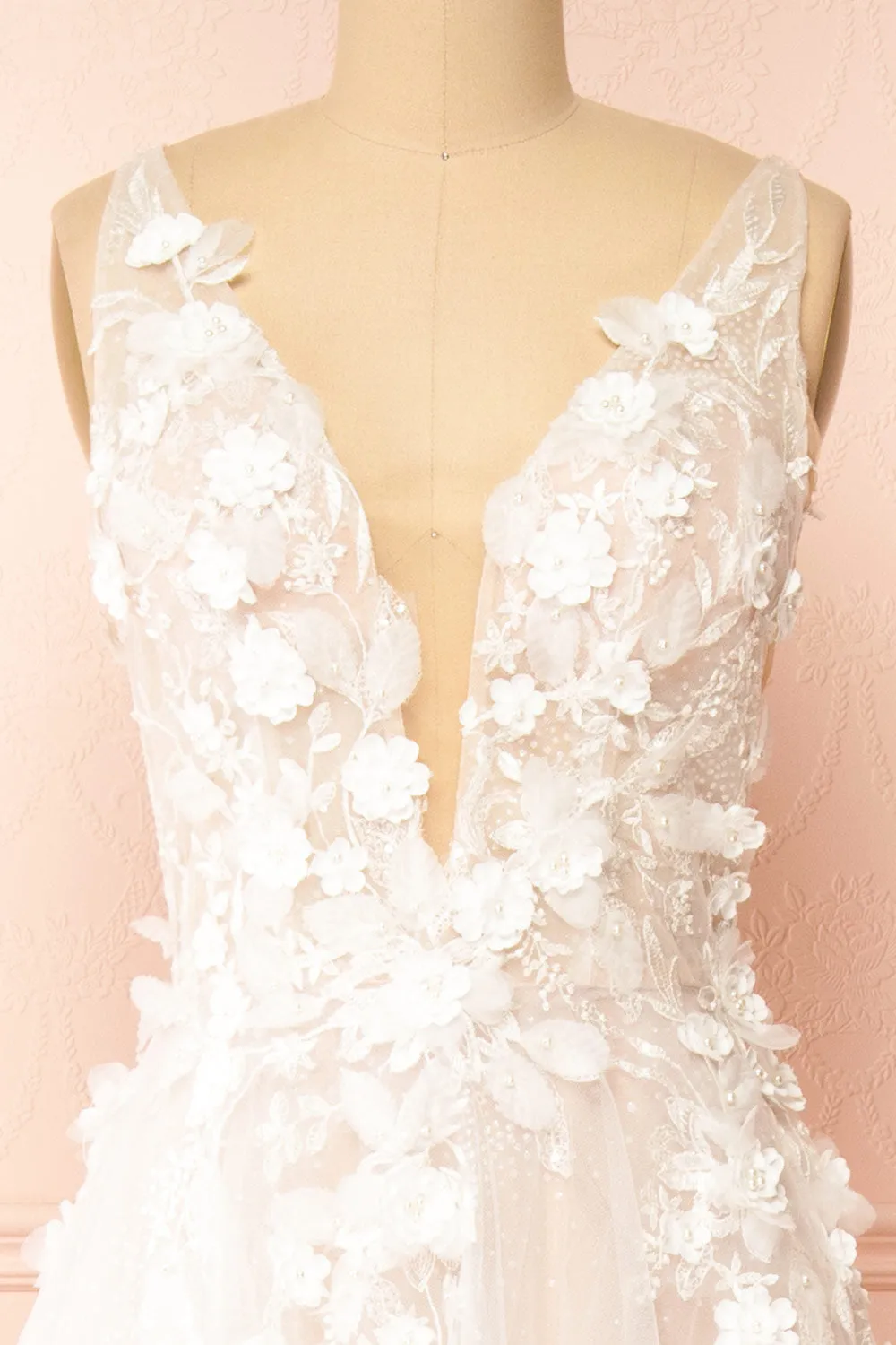 Geneva | A-line Tulle Gown w/ Removable Sleeves sold by Boutique 1861 product image thumbnail 2