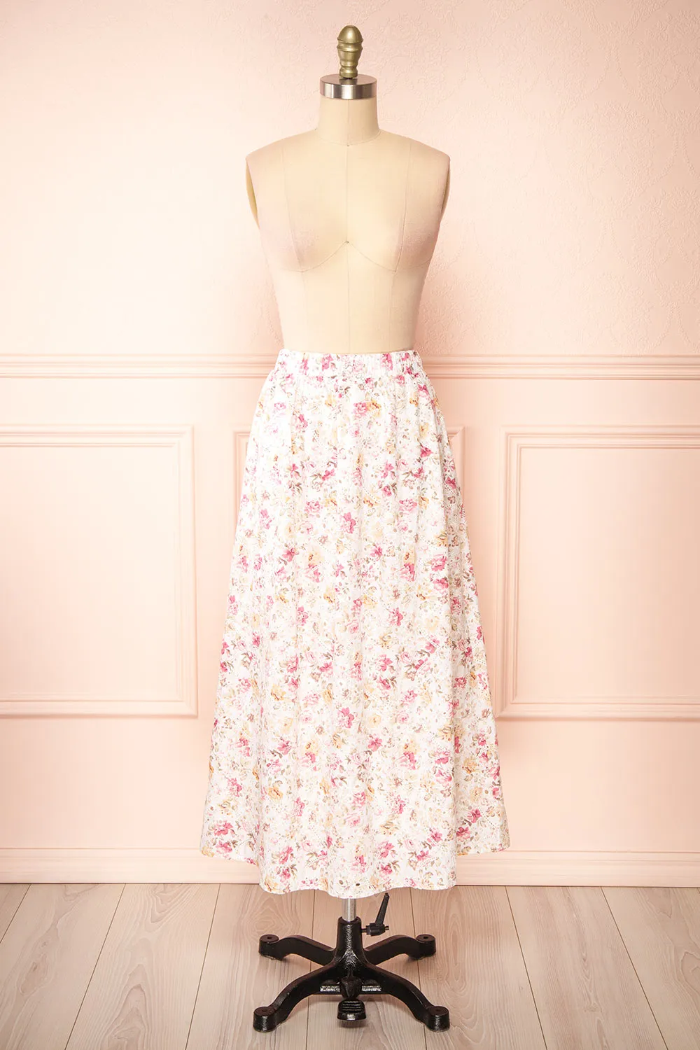 Miranjo | Floral Openwork Midi Skirt sold by Boutique 1861