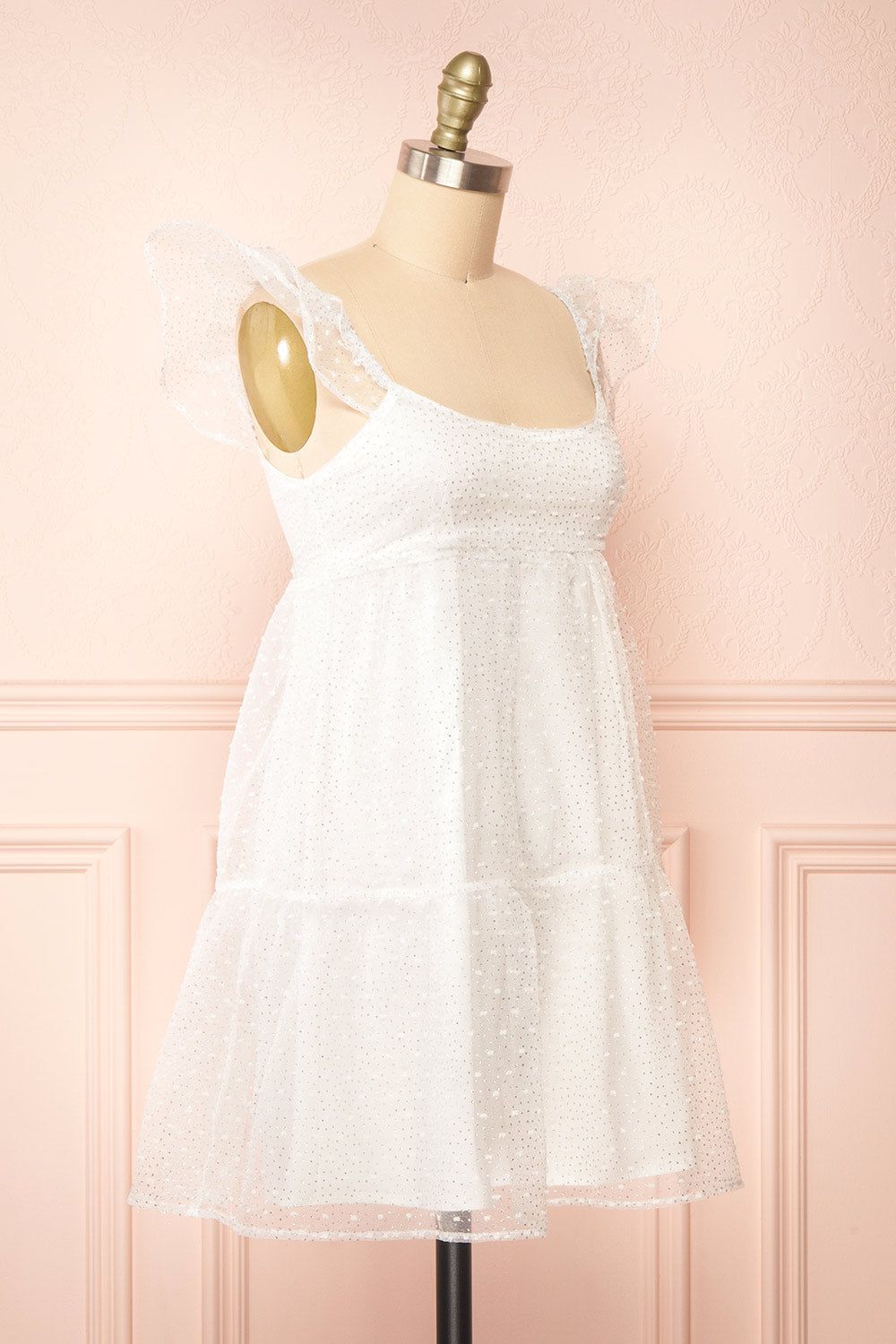 Eoya | White Sparkly Babydoll Dress sold by Boutique 1861 product image thumbnail 5