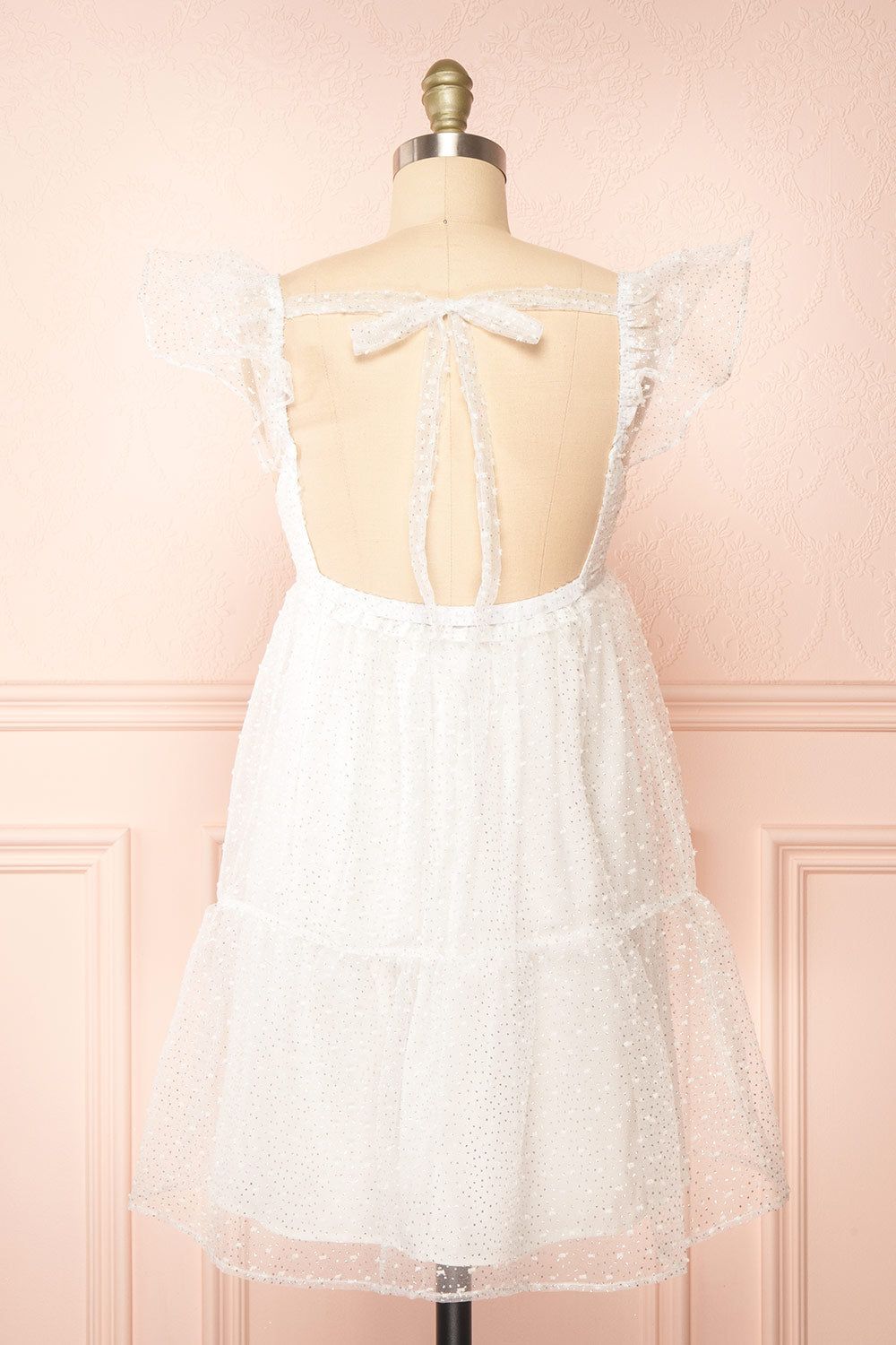 Eoya | White Sparkly Babydoll Dress sold by Boutique 1861 product image thumbnail 3