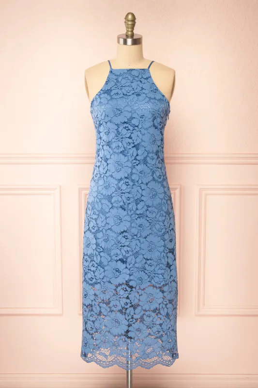 Ashley Blue | Straight Lace Midi Dress sold by Boutique 1861