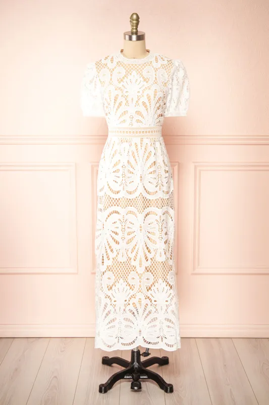 Shevona White | Crocheted Lace Midi Dress sold by Boutique 1861