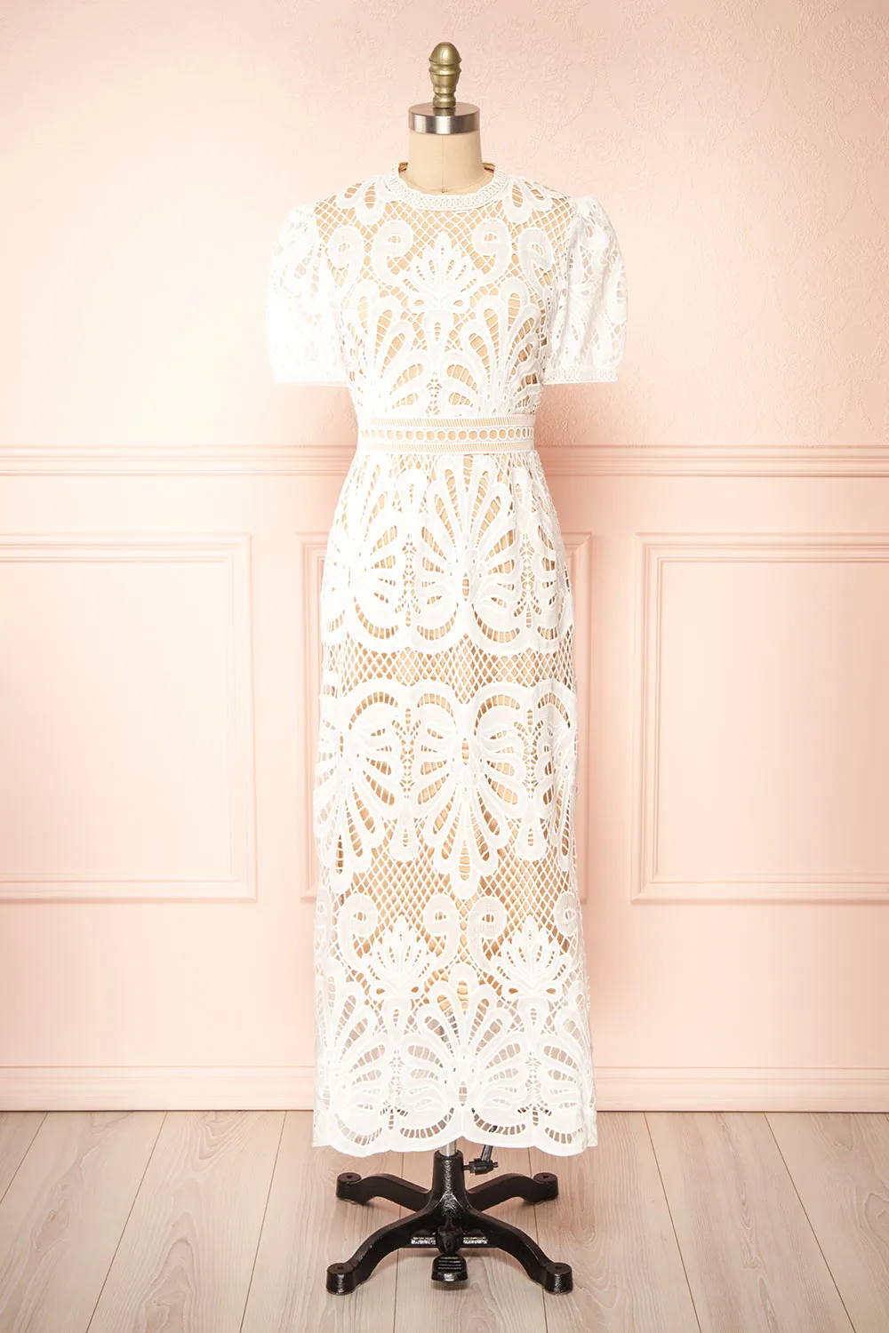 Shevona White | Crocheted Lace Midi Dress sold by Boutique 1861
