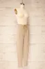 Bologne Beige | High-Waisted Straight Leg Chevron Pants sold by Boutique 1861