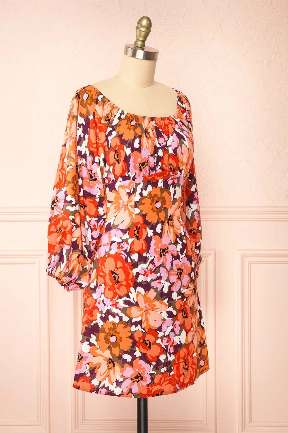 Idalai | Floral Long Sleeve Off-Shoulder Short Dress sold by Boutique 1861 product image thumbnail 4