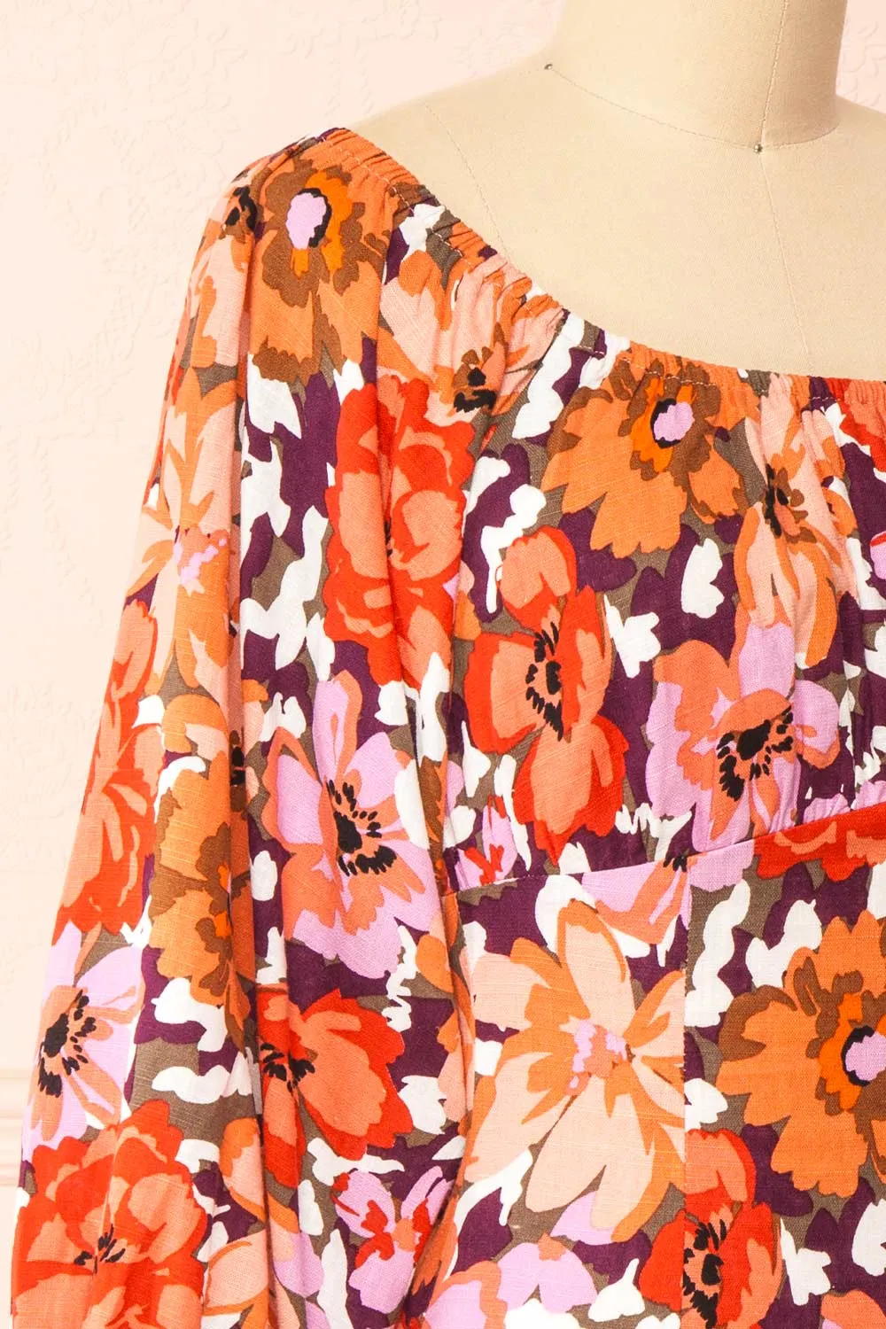 Idalai | Floral Long Sleeve Off-Shoulder Short Dress sold by Boutique 1861 product image thumbnail 5