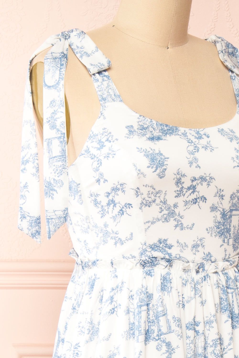 Zephyra | Maxi White and Blue Patterned Dress sold by Boutique 1861 product image thumbnail 4