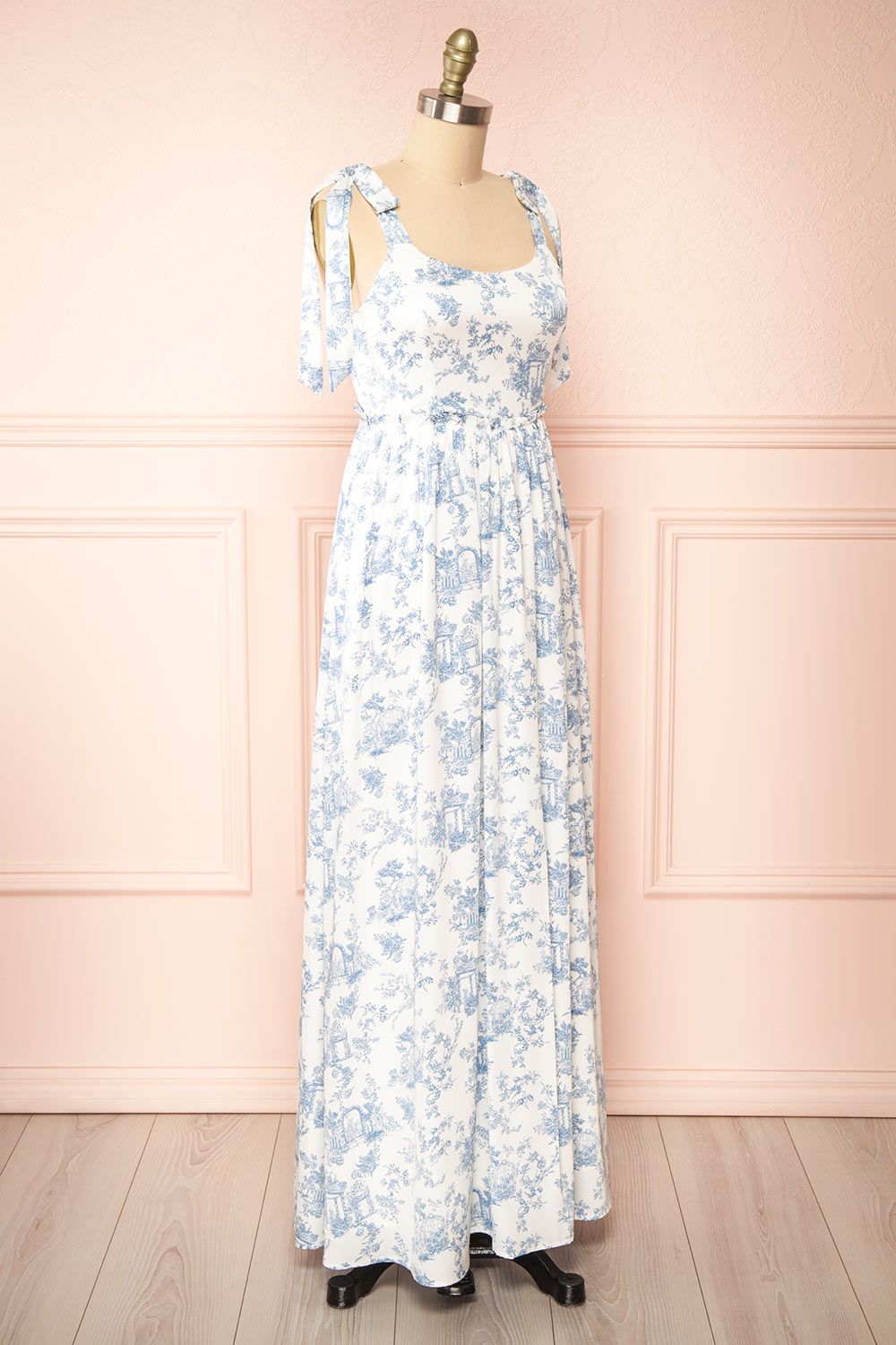 Zephyra | Maxi White and Blue Patterned Dress sold by Boutique 1861 product image thumbnail 3