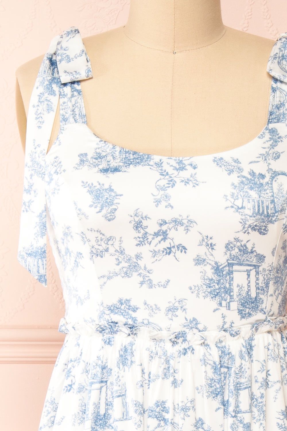 Zephyra | Maxi White and Blue Patterned Dress sold by Boutique 1861 product image thumbnail 2