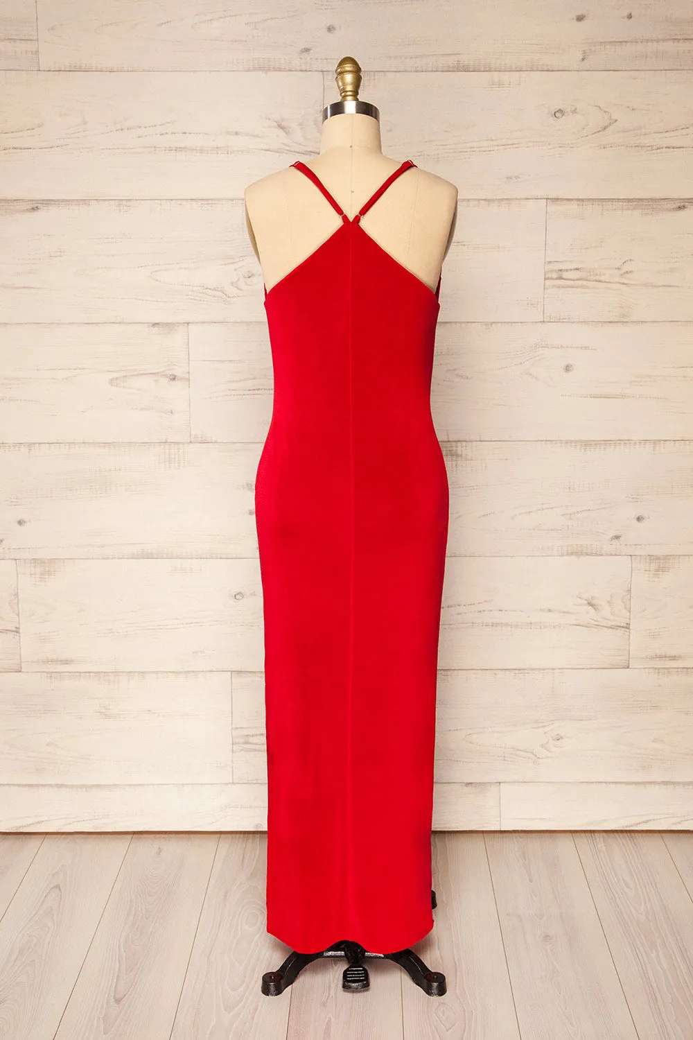 Ardoz Red | Shimmery Midi Dress w/ Cowl Neck sold by Boutique 1861 product image thumbnail 5
