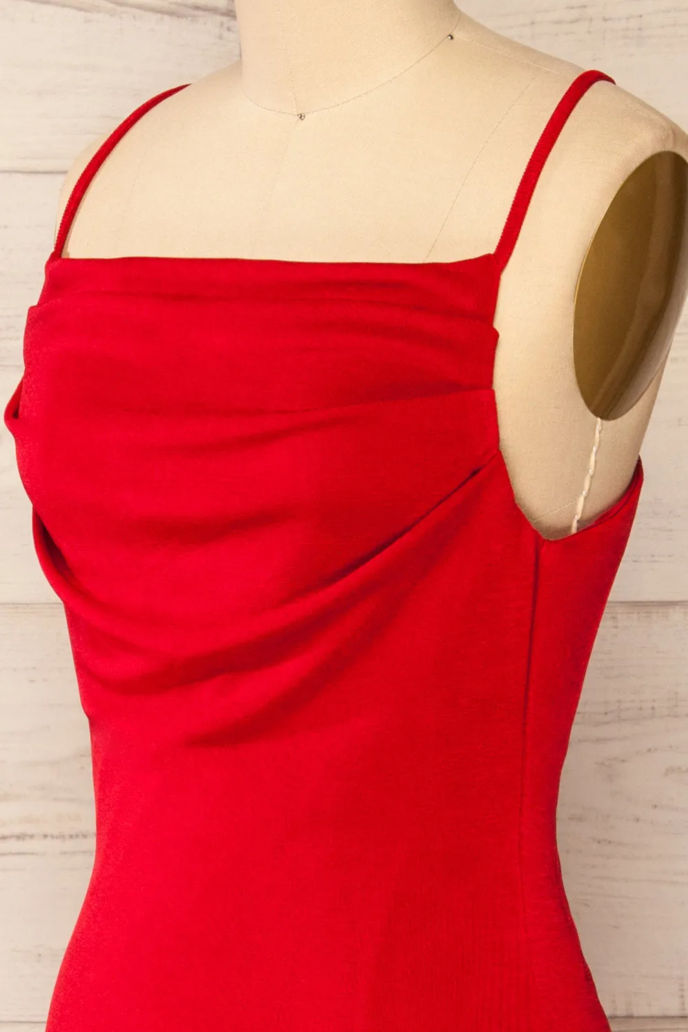 Ardoz Red | Shimmery Midi Dress w/ Cowl Neck sold by Boutique 1861 product image thumbnail 4